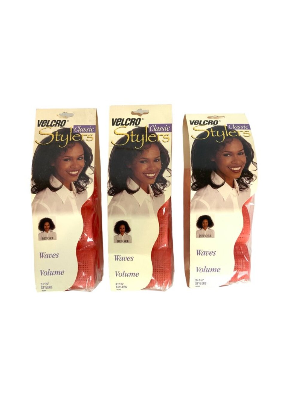 Velcro Classic Stylers Hair Curlers 3 Packs of 3 Each Pink Rollers 1.75 inch NEW